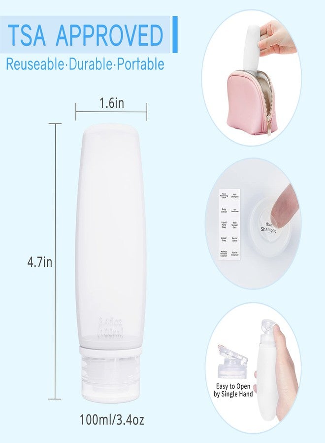 Craftend Silicone Travel Bottles for Toiletries TSA Approved Travel Size Containers Set 4 Pack Portable Leak Proof Refillable Cosmetic Squeeze Bottles Shampoo Hair Conditioner Body Lotion Bath Shower Gel - Image 5